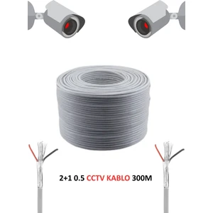 Cctv Kablo Güvenlik Kamera Kablosu 2+1 0.50MM 300M Metre