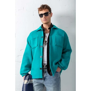 Abluka Online Erkek Oversize Basic Rahat Ceket Su Yeşili