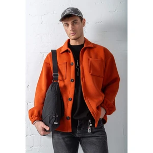 Abluka Online Erkek Oversize Basic Rahat Ceket Kiremit