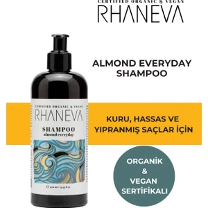 Almond Everyday Şampuan, Kuru ve Yıpranmış Saçlar Için, Organik ve Vegan Sertifikalı, 400 ml