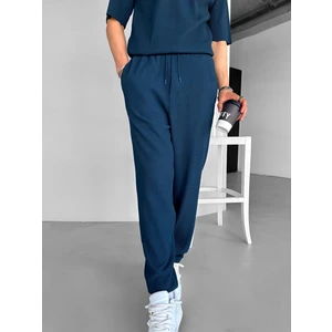 Abluka Online Baggy Fit Fitilli Rahat Pantolon Petrol Mavi