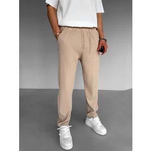 Abluka Online Baggy Fit Fitilli Rahat Pantolon Bej