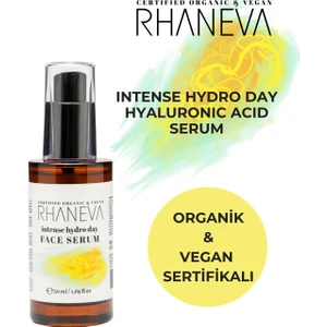 Intense Hydro Day Hyaluronik Asit Yüz Serumu, Organik ve Vegan Sertifikalı, 50 ml