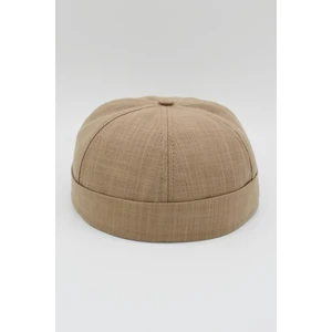 Bej Keten Yazlık Cap Docker Şapka