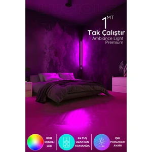 Led Abajur Aplik Gece Lambası Rgb Lambader 16 Renkli Uzaktan Kumandalı Işık