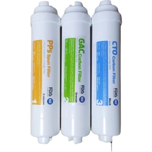 Su Arıtma Cihazı Kapalı Kasa Ilk 3 Aşama Filtre Seti - Inline Quick Filtre