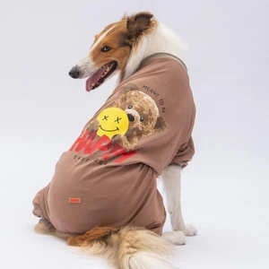 Happy Teddy Bear Orta ve Büyük Irk Köpek Pijaması - Köpek Tulumu - Köpek Kıyafeti (15 Kg-45 Kg)