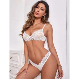Lingerie Beyaz Tül Sütyen Takımı