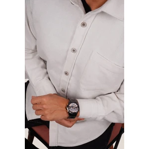 Beyaz Düz Oversize Oduncu Erkek Gömlek