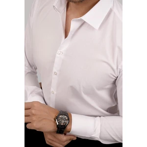 Kolay Ütülenebilir Beyaz Dakron Erkek Gömlek
