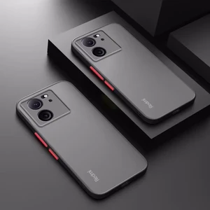 M.TK Moveteck Xiaomi Mi 13T / Mi 13T Pro Kılıf Mat Parmak Izi Yapmaz Kamera Korumalı Renkli Tuşlu Buzlu Silikon Kapak Logo Gösterir