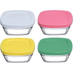 96840 Puding 4'lü Cam Saklama Kabı - 310 ml