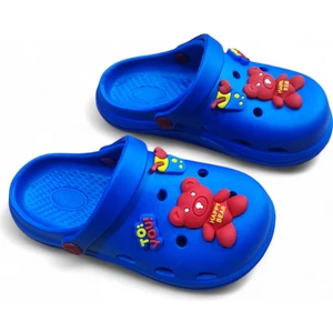 Çocuk Cross Terlik Bçocuk Emojili Cross Terlik Bahçe Terliği Plaj Sahil Banyo Terliği 31-32-33-34-35 Numara Mavi