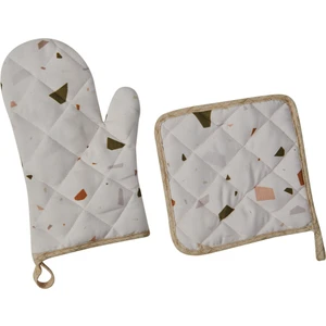 Terrazzo Mutfak Eldiveni Ve Tutaç Seti - 20x20 cm + 17x30 cm