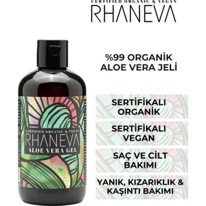 %99 Organik Aloe Vera Jel, Organik ve Vegan Sertifikalı, 250 ml