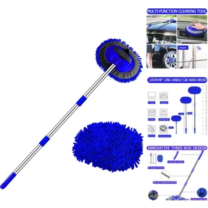 Mikrofiber Çok Fonksiyonlu Teleskopik Sopalı Oto Araba Yıkama Temizleme Fırçası Mopu