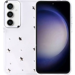 Galaxy S23 Fe Kılıf Airbag Tasarımlı Simli Şeffaf Lmn Kutup Kapak - Yıldız