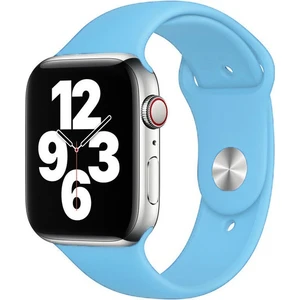 Apple Watch Series SE/10/9/8/7/6/5/4/3 Uyumlu 42mm-41mm-40mm-38mm M/L Silikon Kordon Bebek Mavisi
