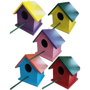 Ncy Home Ahşap Kuş Yuvası Dış Mekan Suya Dayanıklı 5 Adet