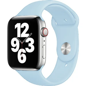 Apple Watch Series SE/10/9/8/7/6/5/4/3 Uyumlu 42mm-41mm-40mm-38mm M/L Silikon Kordon Buz Mavisi