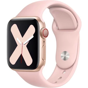Apple Watch Series SE/10/9/8/7/6/5/4/3 46mm-45mm-44mm-42mm Uyumlu S/M Silikon Kordon Kum Pembesi