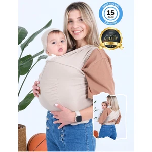 Huggy Mommy Premium Organik Pamuk Sırt Destekli Cepli Şapkalı Bebek Taşıyıcı Sling Bebek Taşıma Şalı Esnek Wrap