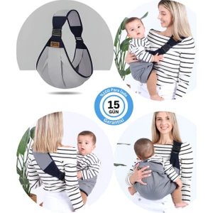 Taş Gri Ergonomik Bebek Taşıma Çantası Bebek Taşıyıcı Sling Puset Ana Kucağı Kanguru Hafif Pratik
