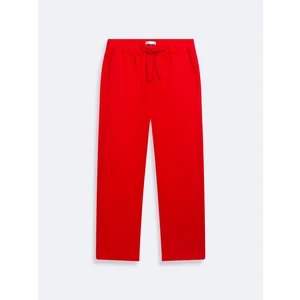 Kadın  Basıc Beli Lastikli Loose Kırmızı Pantolon