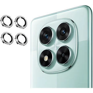 Xiaomi Redmi Note 14 Pro 5g Uyumlu Taşlı Parlak Kamera Lens Koruyucu Cam ve Çerçeve Kamera Koruma