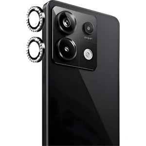 Xiaomi Redmi Note 13 Uyumlu Taşlı Parlak Kamera Lens Koruyucu Cam ve Çerçeve Kamera Koruma Lensi