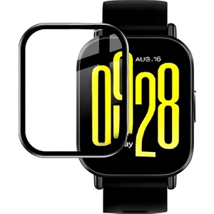 Xiaomi Redmi Watch 5 Active Uyumlu Tam Kaplayan Kavisli Siyah Çerçeveli Pet Saat Ekran Koruyucu