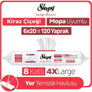 Easy Clean Kiraz Çiçeği Mopa Uyumlu Yer Temizlik Havlusu&mendili 6X20 (120 Yaprak)