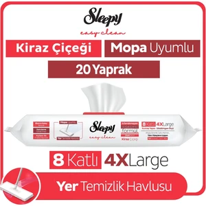 Easy Clean Kiraz Çiçeği Mopa Uyumlu Yer Temizlik Havlusu&mendili 20 Yaprak