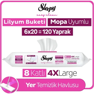 Easy Clean Lilyum Buketi Mopa Uyumlu Yer Temizlik Havlusu&mendili 6X20 (120 Yaprak)