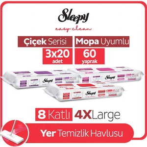 Easy Clean Lilyum+Kiraz Ç+Orkide Mopa Uyumlu Yer Temizlik Havlusu&mendili 3X20 (60 Yaprak)