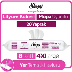 Easy Clean Lilyum Buketi Mopa Uyumlu Yer Temizlik Havlusu&mendili 20 Yaprak