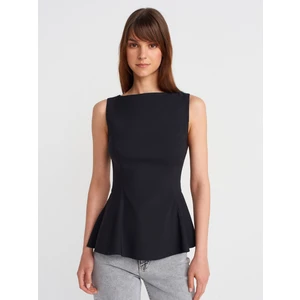 50281 Peplum Top-Siyah