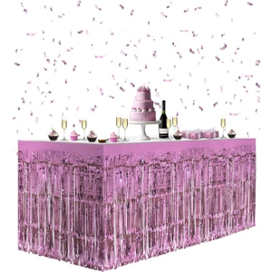 Parti Adresi Metalize Masa Eteği Pembe