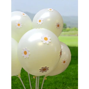 Papatya Temalı Makaron Sarı Balon Seti Doğum Günü Balon Seti