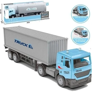 Oyuncak Metal Kafalı Konteynır Taşıyan Tır - Mavi 24 cm