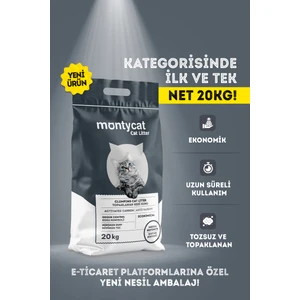 Net 20KG Kahverengi Bentonit, Ekonomik,Aktif Karbonlu, Topaklanan, Tozsuz, Koku Hapseden Kedi Kumu