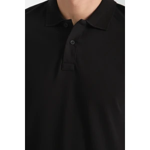 2739 Arven Erkek Siyah %100 Pamuk Pike Kumaş Slim Fit Polo Yaka Tişört