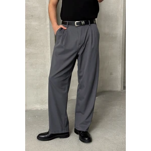 Erkek Pileli Ekstra Baggy Kalıp Kumaş Pantolon