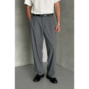 Erkek Pileli Ekstra Baggy Kalıp Kumaş Pantolon