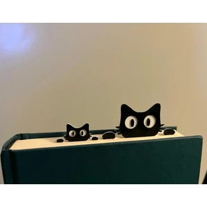 Ikili Sevimli Kedi Şeklinde Kitap Ayracı - Iki Adet Küçük ve Büyük Ayraç (BÜYÜTÜLDÜ V2 VERSİON)