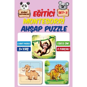 Ahşap 4 Parçalı 3 Set Çocuk Puzzle Set3
