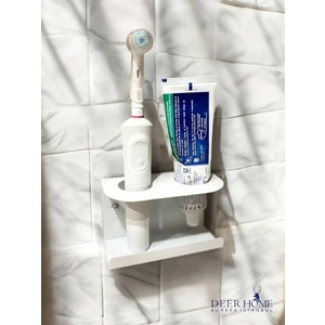 Duvara Monte Edilebilen Şarjlı ve Pilli Diş Fırçası ve Diş Macunu Tutucu Düzenleyici Metal Stand