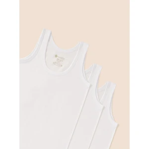 Erkek Çocuk Organik Pamuk Penye  Atlet 3'lü Paket