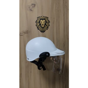 -Leos Motor-Jokey Kask-Camlı Model-Beyaz Renk-Yerli Üretim-