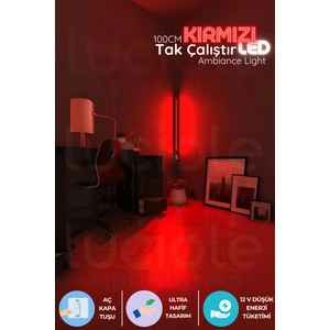 Led Abajur Aplik Gece Lambası Lambader Kırmızı Renk Tak Çalıştır Işık
